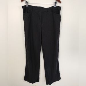 Frankie & Missy Black Linen Blend Pants Size 12 High Rise Neutral Pockets